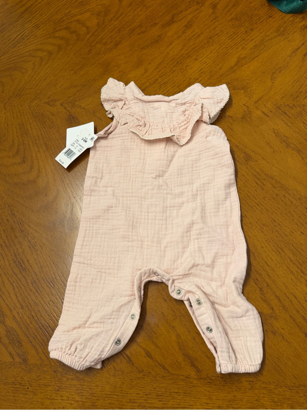 Grayson Mini Light Pink Ruffle Baby Romper - Picture 2 of 7